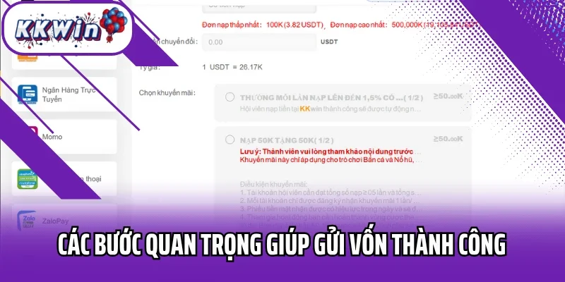 Các bước quan trọng giúp gửi vốn thành công